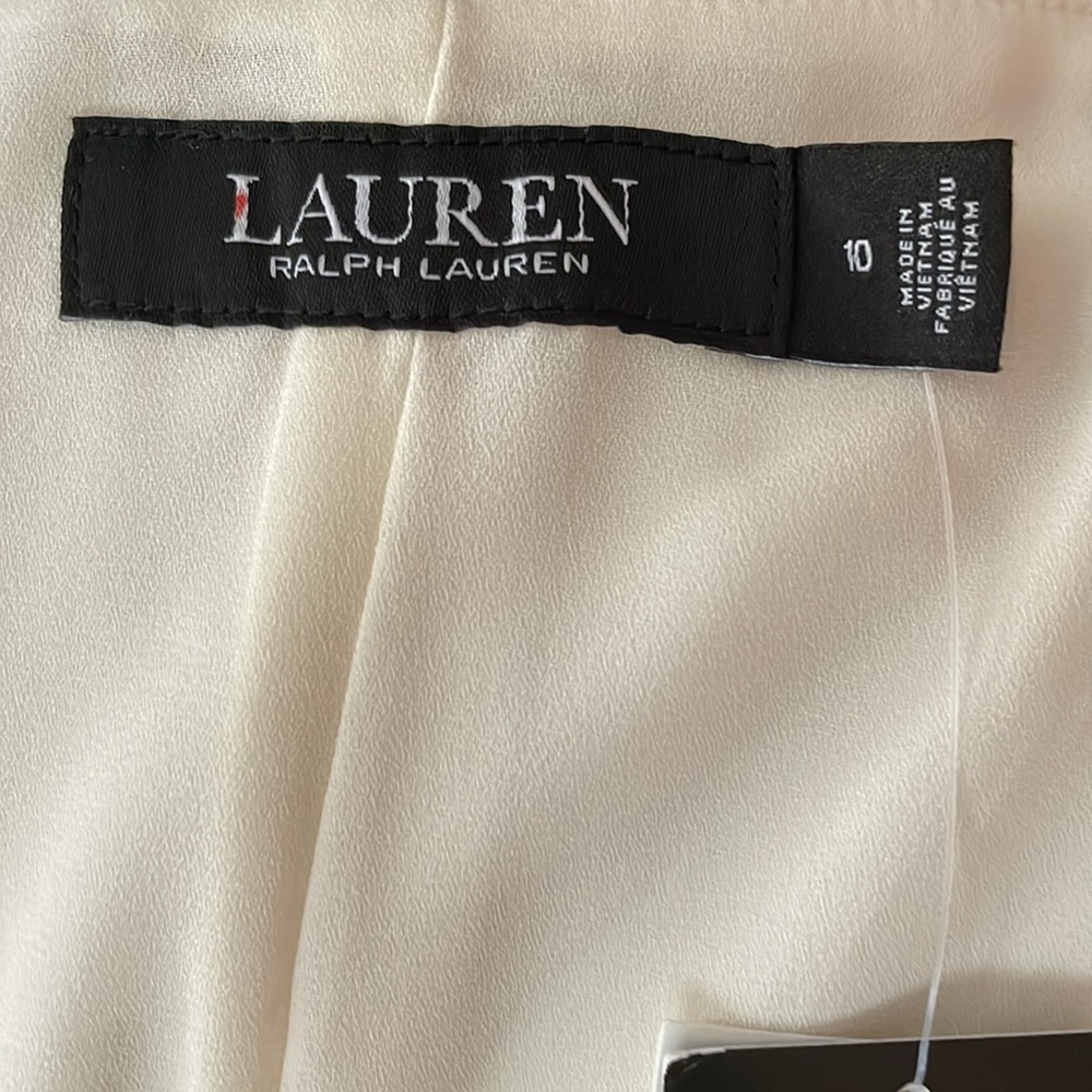 Ralph Lauren ivory sleeveless cape dress